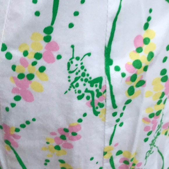 LILLY PULITZER VINTAGE GRASSHOPPERS AND HOLLYHOCKS - Picture 5 of 8